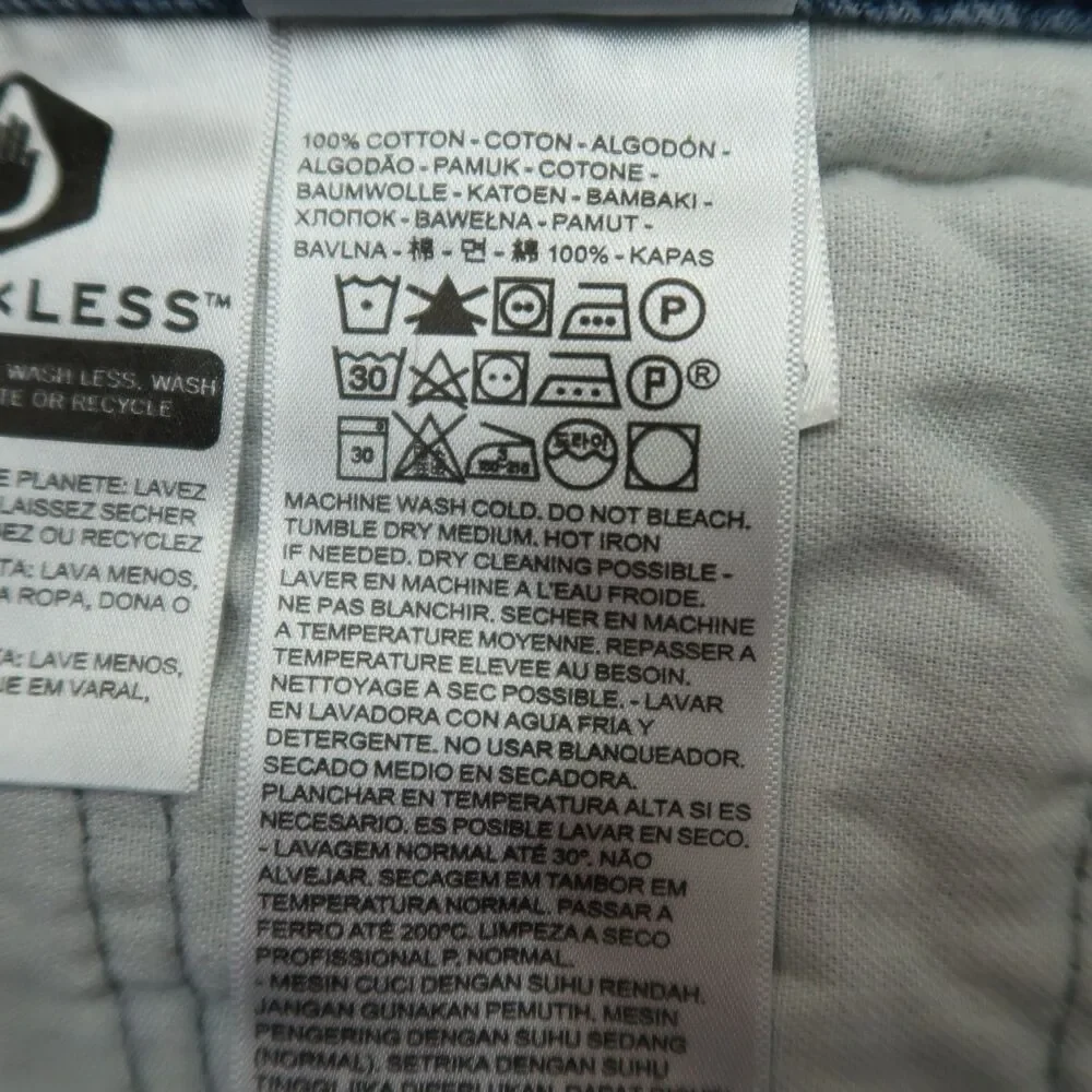 Levi's 514 Jeans Mens Size 38x30 Blue Straight Fit 100% Cotton Denim Stone Wash